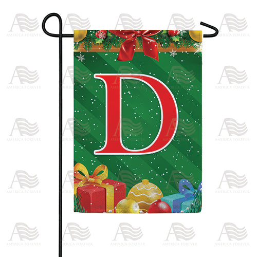 Merry Christmas Monogram Double Sided Garden Flag