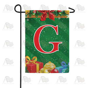 Merry Christmas Monogram Double Sided Garden Flag