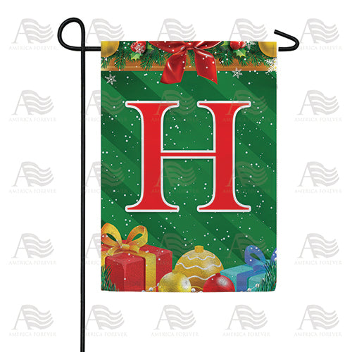Merry Christmas Monogram Double Sided Garden Flag