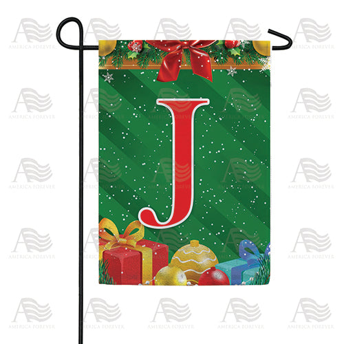 Merry Christmas Monogram Double Sided Garden Flag