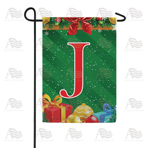 Merry Christmas Monogram Double Sided Garden Flag