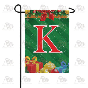 Merry Christmas Monogram Double Sided Garden Flag