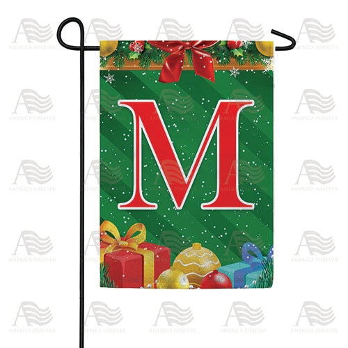Merry Christmas Monogram Double Sided Garden Flag