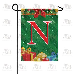 Merry Christmas Monogram Double Sided Garden Flag