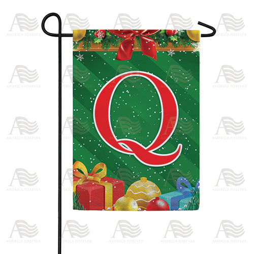 Merry Christmas Monogram Double Sided Garden Flag