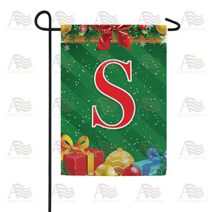 Merry Christmas Monogram Double Sided Garden Flag