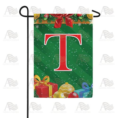 Merry Christmas Monogram Double Sided Garden Flag