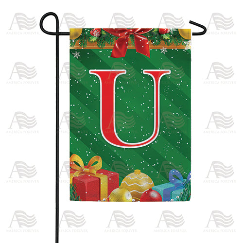 Merry Christmas Monogram Double Sided Garden Flag