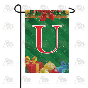Merry Christmas Monogram Double Sided Garden Flag