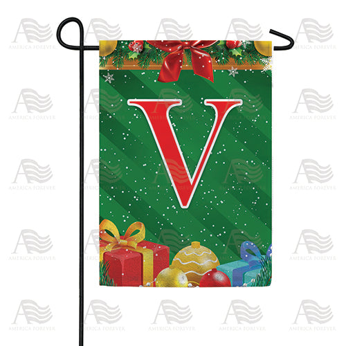 Merry Christmas Monogram Double Sided Garden Flag
