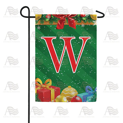 Merry Christmas Monogram Double Sided Garden Flag