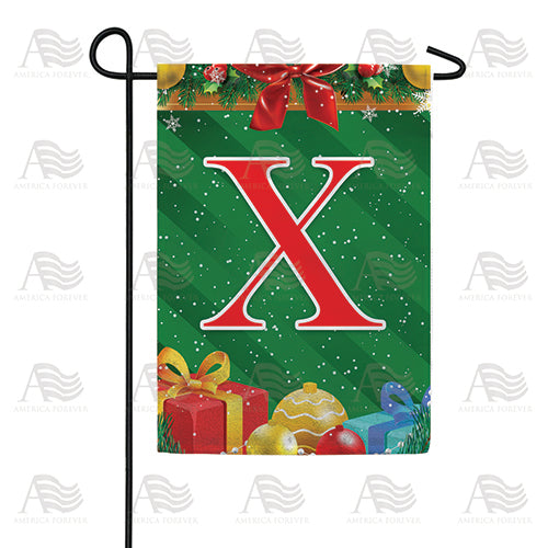 Merry Christmas Monogram Double Sided Garden Flag