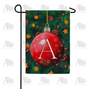 Christmas Ball Monogram Double Sided Garden Flag
