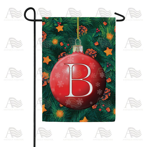 Christmas Ball Monogram Double Sided Garden Flag
