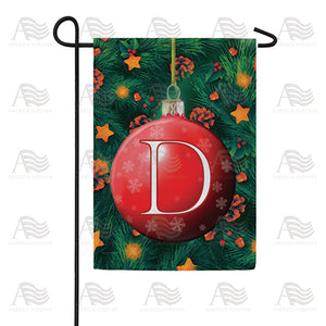 Christmas Ball Monogram Double Sided Garden Flag