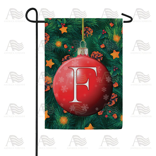Christmas Ball Monogram Double Sided Garden Flag