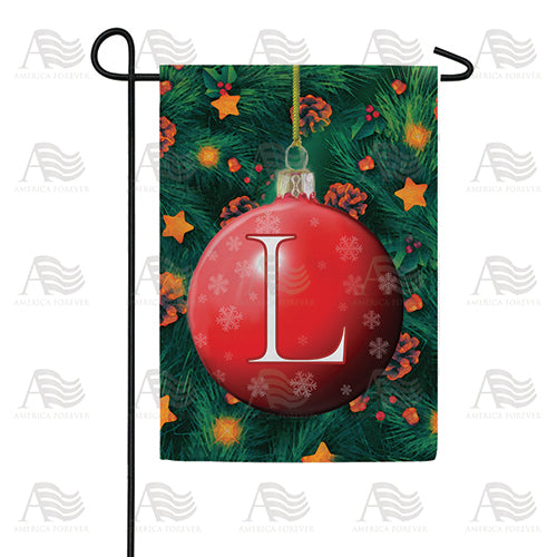 Christmas Ball Monogram Double Sided Garden Flag