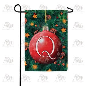 Christmas Ball Monogram Double Sided Garden Flag