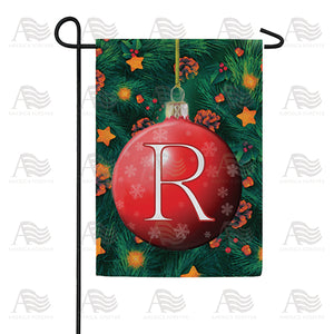 Christmas Ball Monogram Double Sided Garden Flag