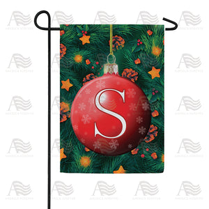 Christmas Ball Monogram Double Sided Garden Flag