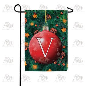 Christmas Ball Monogram Double Sided Garden Flag