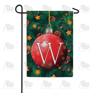 Christmas Ball Monogram Double Sided Garden Flag