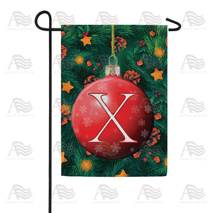 Christmas Ball Monogram Double Sided Garden Flag