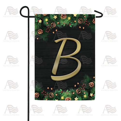 Pine Cones And Stars Monogram Double Sided Garden Flag