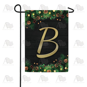 Pine Cones And Stars Monogram Double Sided Garden Flag