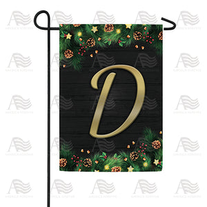 Pine Cones And Stars Monogram Double Sided Garden Flag