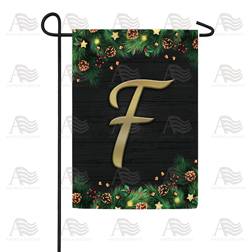 Pine Cones And Stars Monogram Double Sided Garden Flag