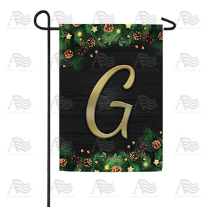 Pine Cones And Stars Monogram Double Sided Garden Flag