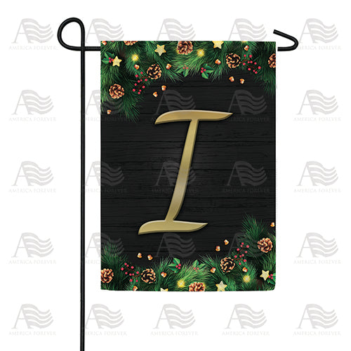 Pine Cones And Stars Monogram Double Sided Garden Flag