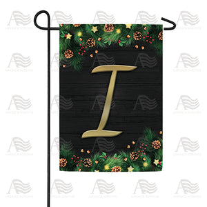 Pine Cones And Stars Monogram Double Sided Garden Flag