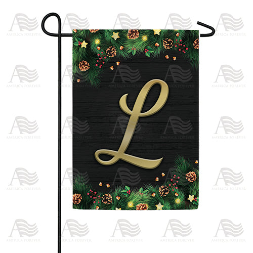 Pine Cones And Stars Monogram Double Sided Garden Flag