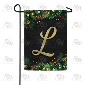 Pine Cones And Stars Monogram Double Sided Garden Flag