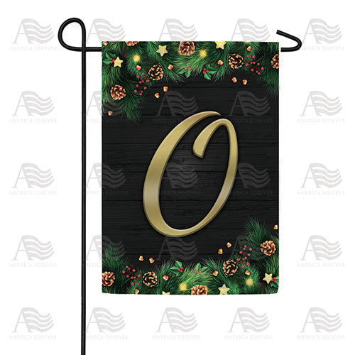 Pine Cones And Stars Monogram Double Sided Garden Flag
