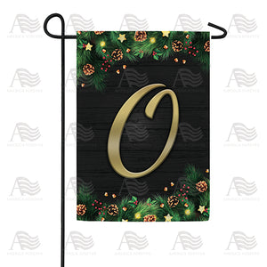 Pine Cones And Stars Monogram Double Sided Garden Flag