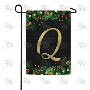 Pine Cones And Stars Monogram Double Sided Garden Flag