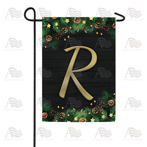 Pine Cones And Stars Monogram Double Sided Garden Flag