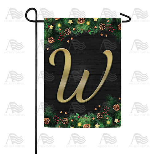 Pine Cones And Stars Monogram Double Sided Garden Flag