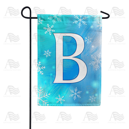 Snowflakes Monogram Double Sided Garden Flag