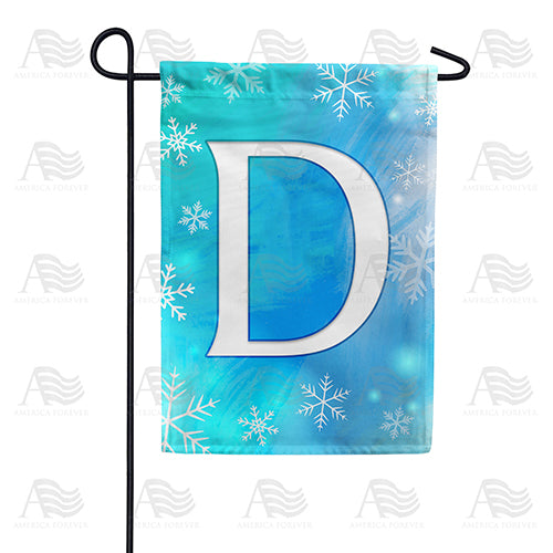 Snowflakes Monogram Double Sided Garden Flag