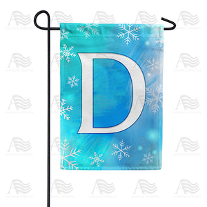 Snowflakes Monogram Double Sided Garden Flag