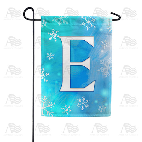 Snowflakes Monogram Double Sided Garden Flag