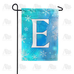 Snowflakes Monogram Double Sided Garden Flag