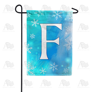 Snowflakes Monogram Double Sided Garden Flag
