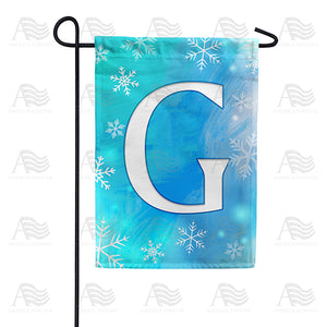 Snowflakes Monogram Double Sided Garden Flag