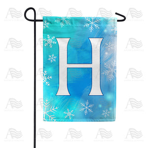 Snowflakes Monogram Double Sided Garden Flag