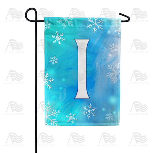 Snowflakes Monogram Double Sided Garden Flag